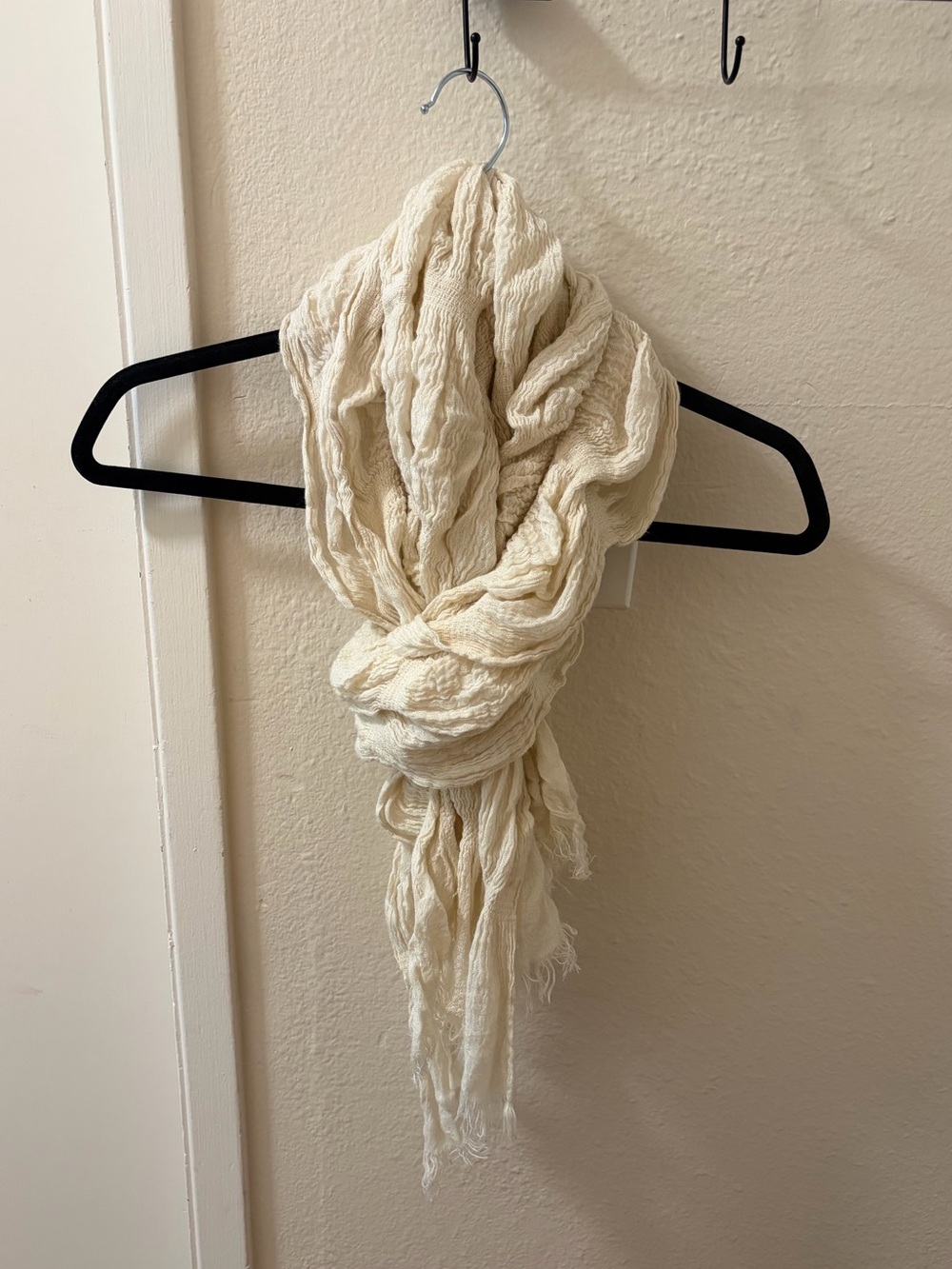 Cream Ruffled Scarf